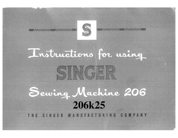 Singer 206K25 manual cover