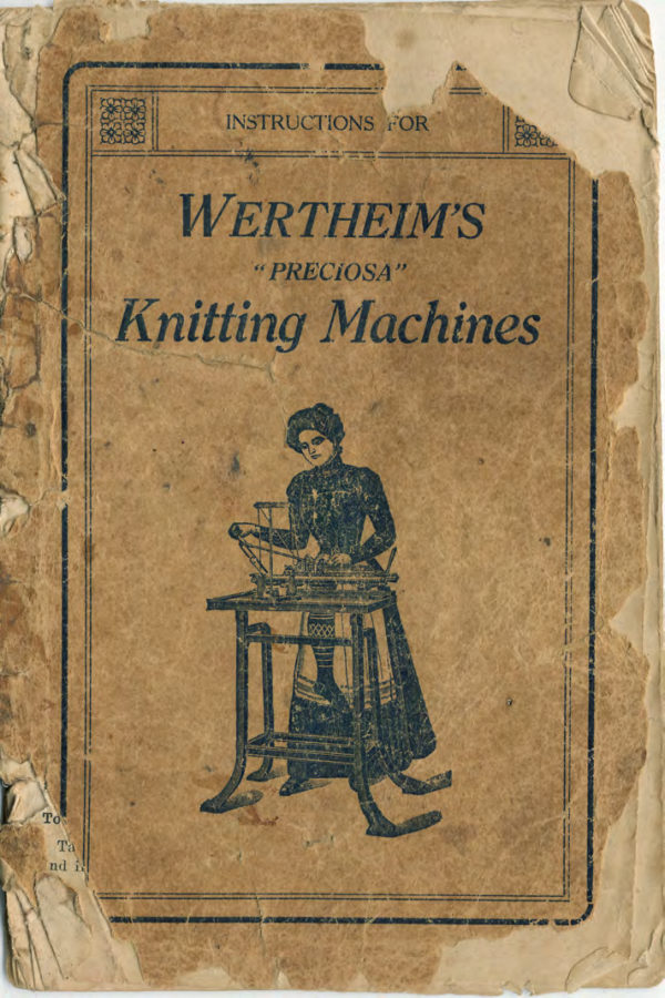 Wertheim Preciosa Knitting Machine manual cover