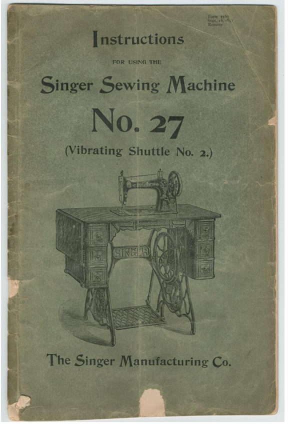Singer Vibrating Shuttle Model 27, Number 2 manual cover