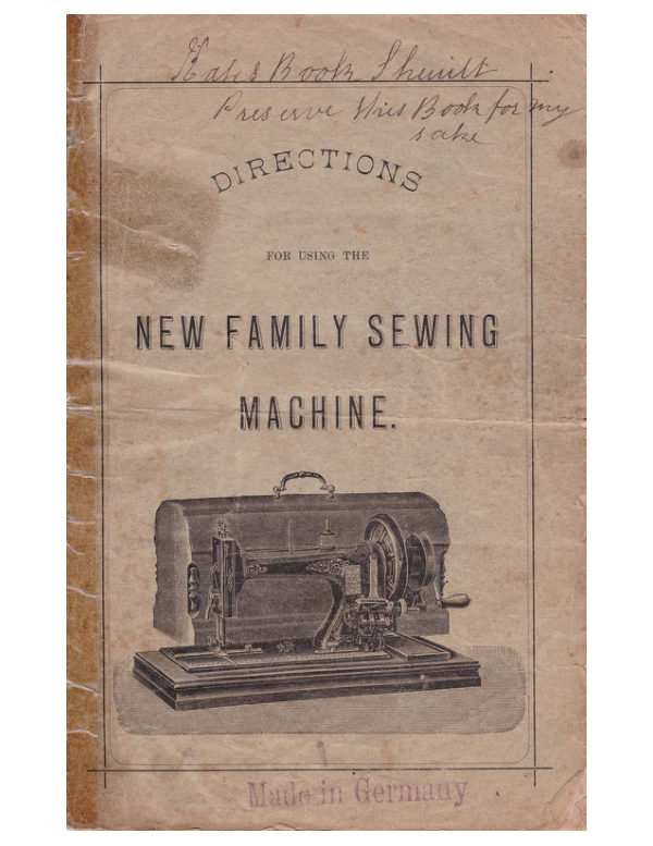 Durkopp "New Family" Transverse Shuttle manual cover