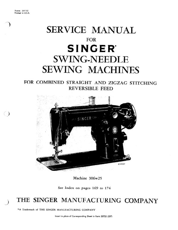 Singer 206K25, 206K43, 306, 319, and 401 Service manual cover