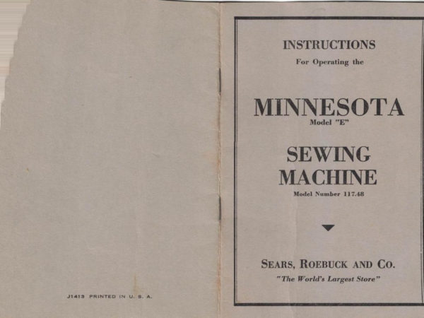 Sears Minnesota Model "E" Sewing Machine Instructions manual cover
