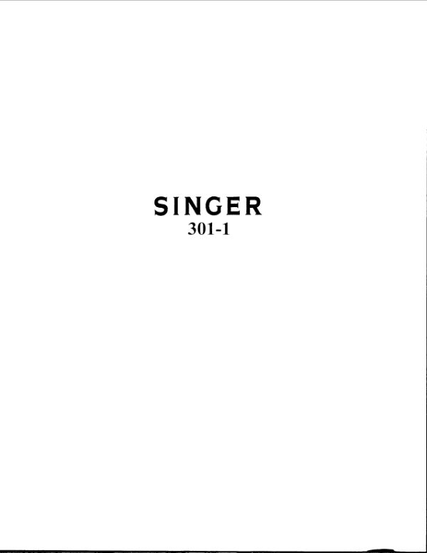 Singer 301-1 Parts List manual cover